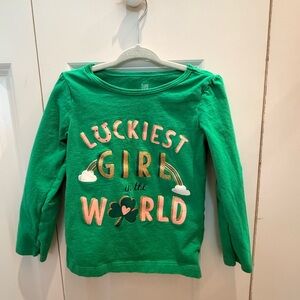 Carter's st Patrick’s day Green Long Sleeve Tee with Fun Graphic 3t